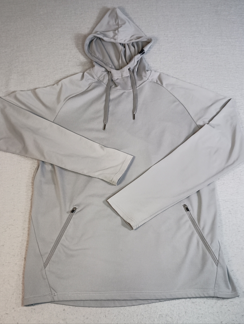 Barbell Apparel Performance Hoodie Men's Large Gray Lightweight Stretch Pockets